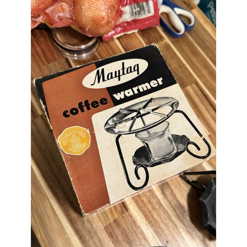 Vintage Maytag Coffee Warmer with Original Box – Candle Flame‎ Stove Retro